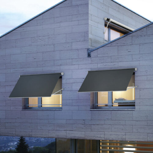 Stores verticaux bannettes verticales grise pour fenêtres extérieurs